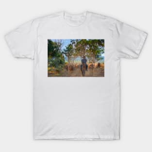 Australian Stockman droving Cattle, Barossa Valley T-Shirt